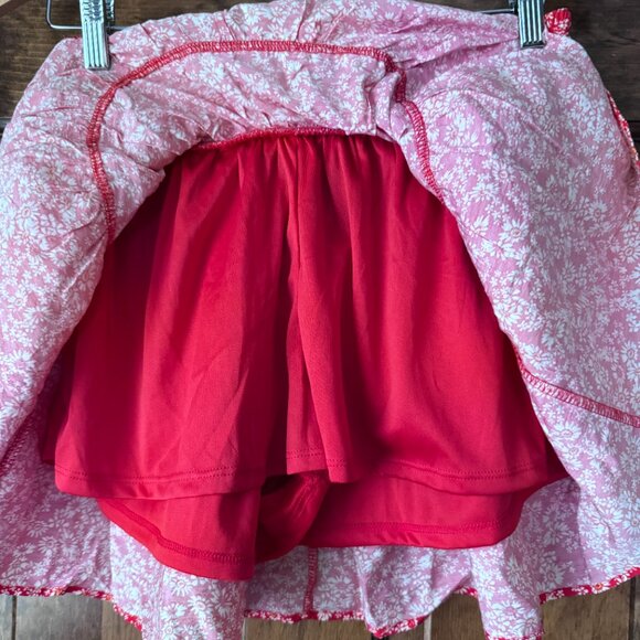 NWT Sienna Sky Red w/White & Yellow Flowers Skirt w/Hidden Red Shorts Large - Picture 6 of 8